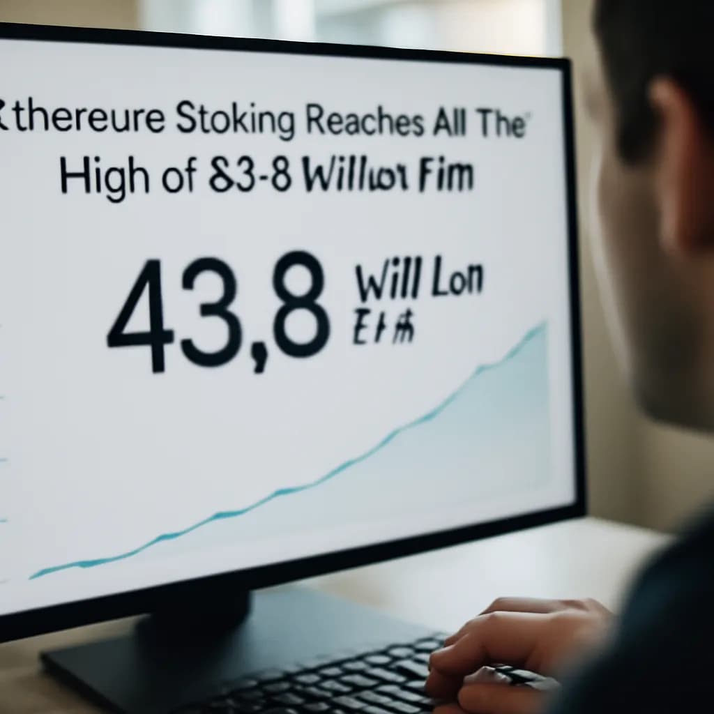 Ethereum Staking Reaches All-Time High of 43.8 Million ETH